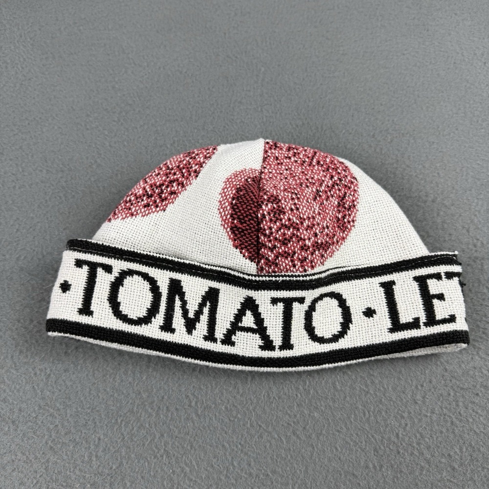 Handmade Woven Blanket Hat Tomato Veggie Whimsical Touqe Beanie Vintage Material - Picture 2 of 8